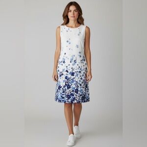 AGB Floral Blue and White Sleeveless Dress size 14